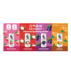 Chi Forest Flavored Sparkling Water, Variety Pack, 11.15 fl oz, 24 ct