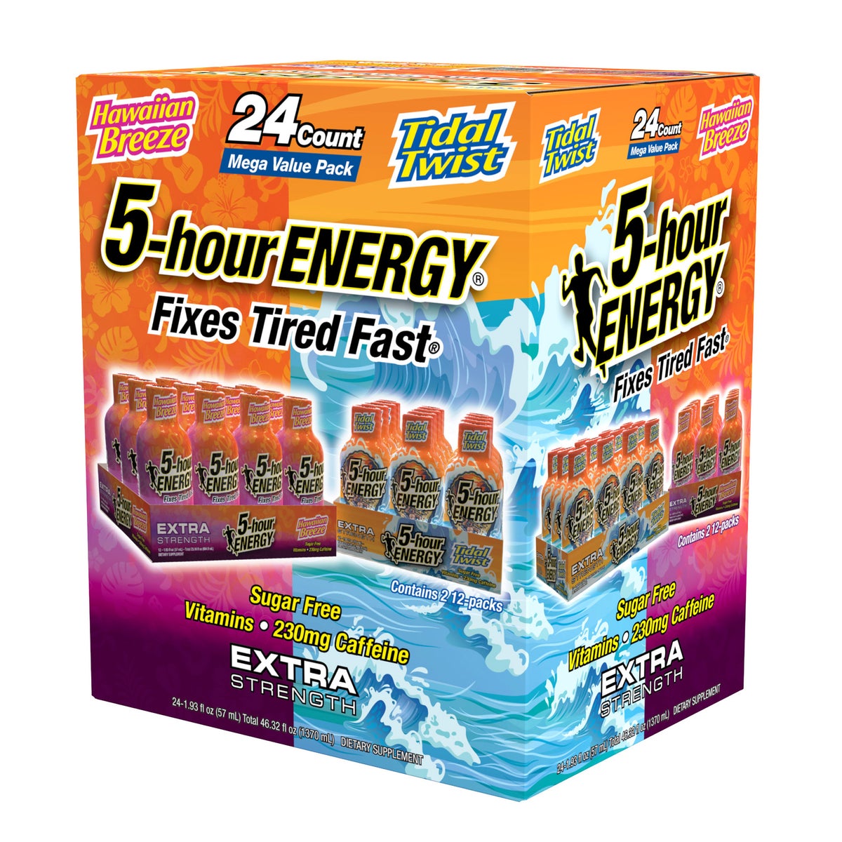 5-Hour Energy Shot, Extra Strength, Variety Pack, 1.93 fl oz, 24 ct