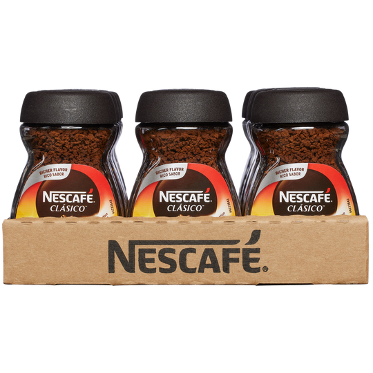 Nescafe Clasico Instant Coffee, Dark Roast, 1.7 oz, 12 ct