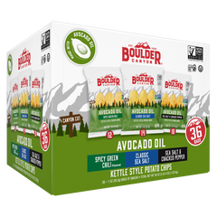 Boulder Canyon Avocado Oil Kettle Style Potato Chips, Variety Pack, 1 oz, 36 ct