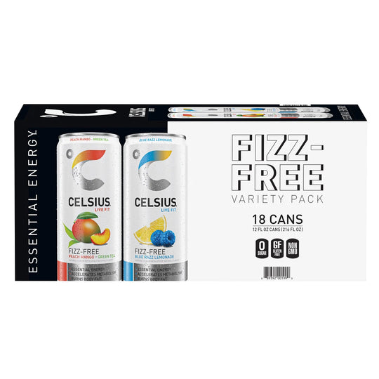 CELSIUS Energy Drink, Fizz-Free, Variety Pack, 12 fl oz, 18 ct