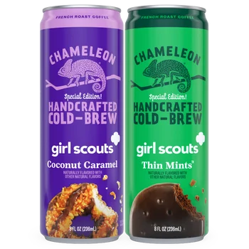 Chameleon Special Edition Girl Scouts Handcrafted Cold-Brew Coffee, French Roast, Variety Pack, 8 fl oz, 12 ct