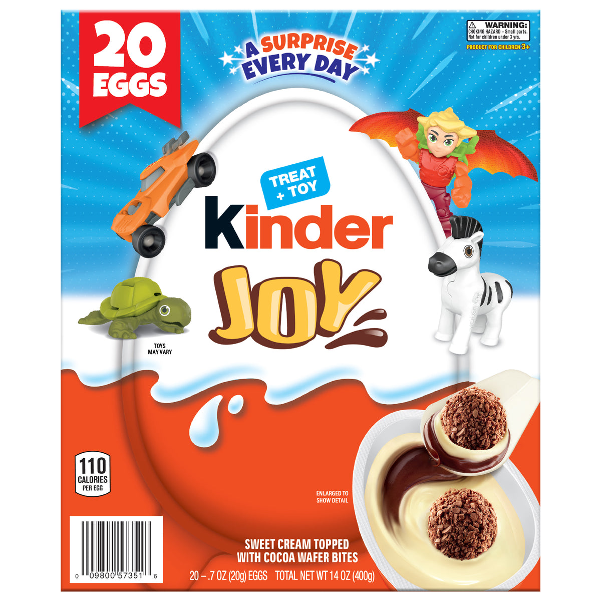 Kinder Joy Eggs, Treat + Toy, 0.7 oz, 20 ct
