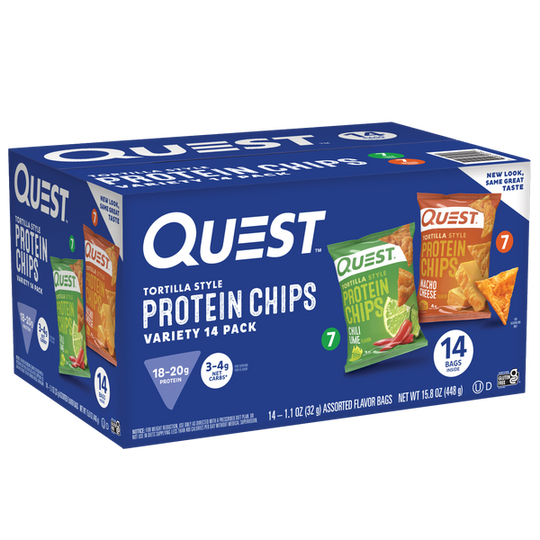 Quest Tortilla Style Protein Chips, Variety Pack, 1.1 oz, 14 ct