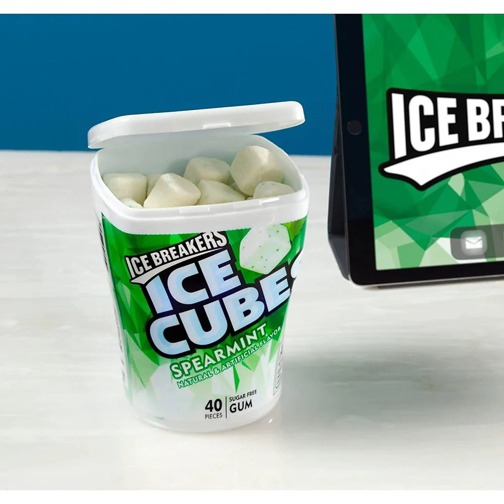 Ice Breakers Ice Cubes Sugar Free Gum, Spearmint, 40 pieces, 4 ct