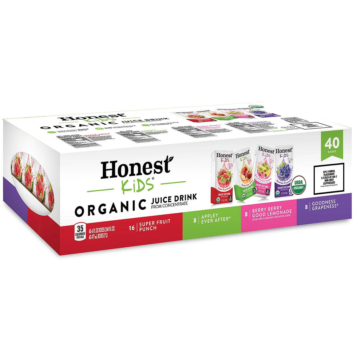 Honest Kids Organic Juice Drink, Variety Pack, 6 fl oz, 40 ct