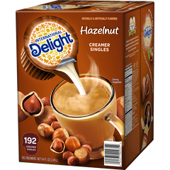 International Delight Liquid Coffee Creamer Singles, Non-Dairy, Hazelnut, 0.44 fl oz, 192 ct
