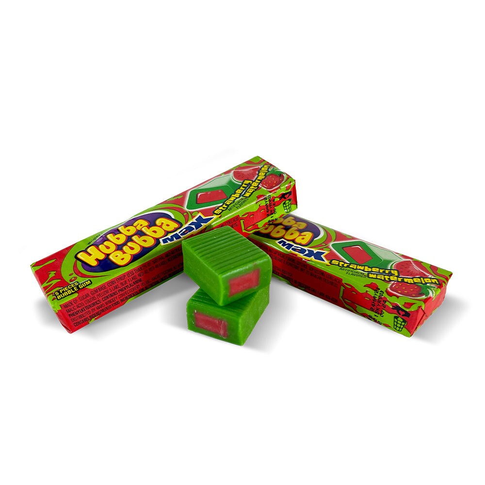 Hubba Bubba Max Chewing Gum, Strawberry Watermelon, 5 Pieces, 18 ct