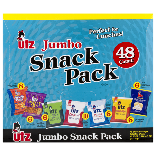 Utz Jumbo Snack Pack, Variety Pack, 48 ct