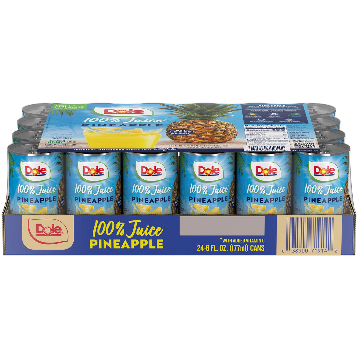 Dole 100% Pineapple Juice, 6 fl oz, 24