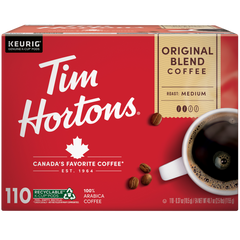 Tim Hortons Original Blend Coffee, Medium Roast, Keurig K-Cup Pods, 110 ct