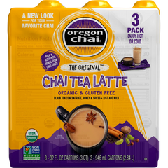 Oregon Chai, Organic Chai Tea Latte Concentrate, Original, 32 fl oz, 3 ct