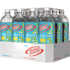 Vintage Seltzer Water, Lemon, 1 Liter, 12 ct