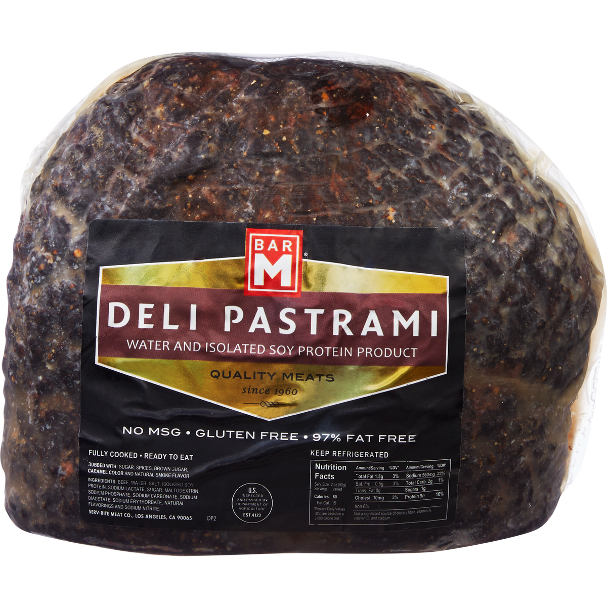 Bar M Deli Beef Pastrami, approximately 6 lbs