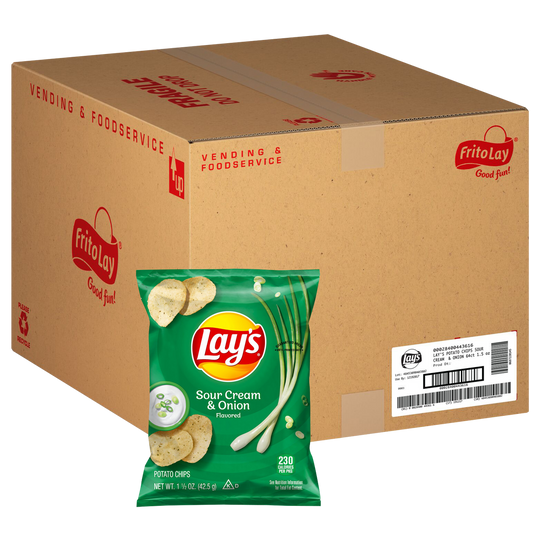 Lay's Potato Chips, Sour Cream & Onion, 1.5 oz, 64 ct