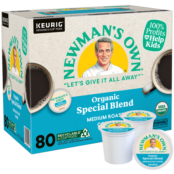Newman's Own Organic Special Blend Coffee, Medium Roast, Keurig K-Cup Pods, 80 ct