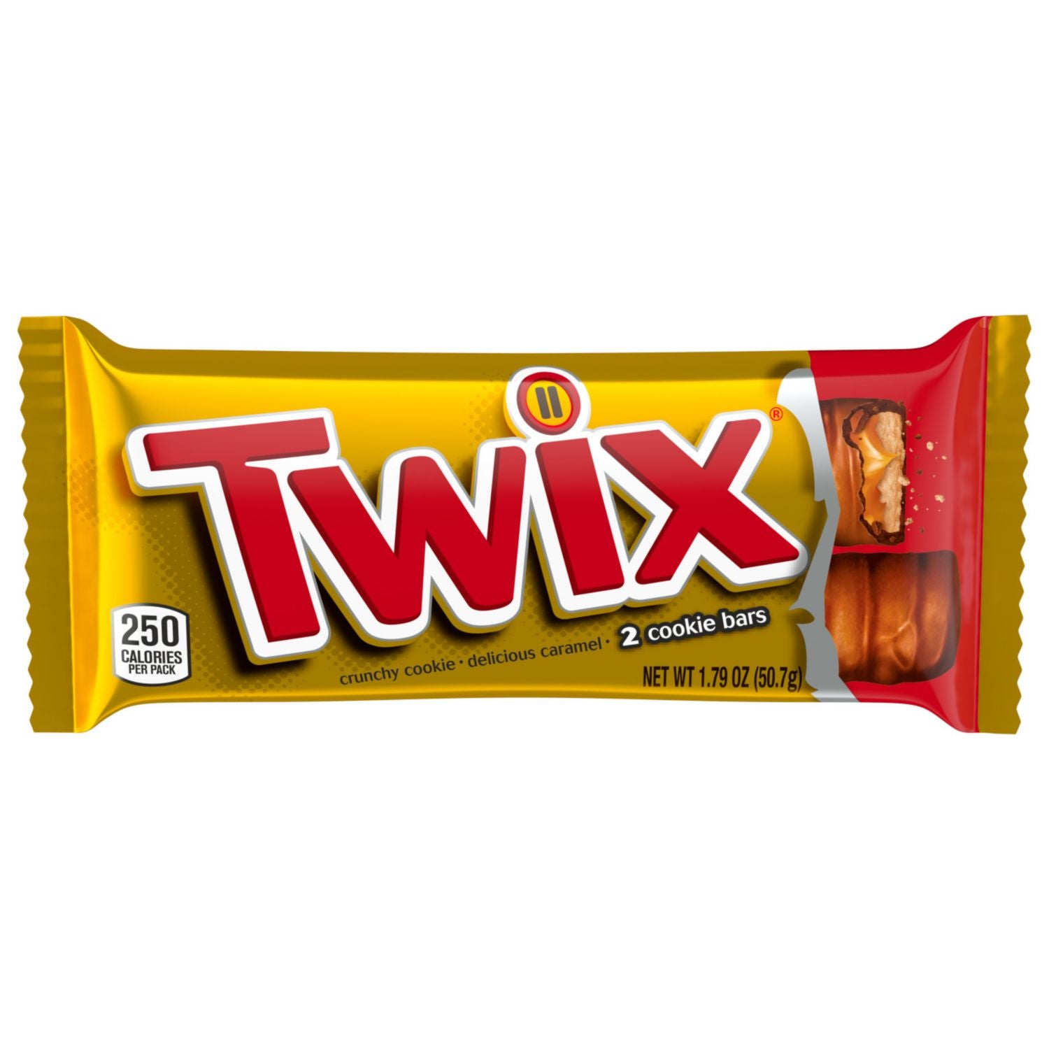 Twix Caramel Cookie Chocolate Candy Bar, Full Size, 1.79 oz, 36 ct