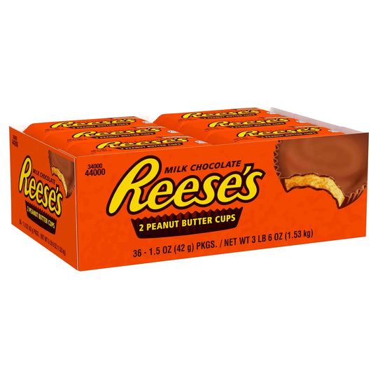 Reese's Peanut Butter Cups, Milk Chocolate, 1.5 oz, 36 ct