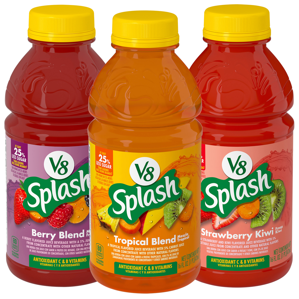 V8 Splash Juice Beverage, Variety Pack, 16 fl oz, 12 ct