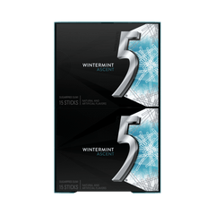 5 Gum Sugar Free Chewing Gum, Wintermint Ascent, 15 Sticks, 10 ct