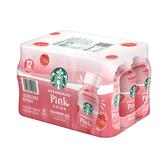 Starbucks Pink Drink Coconutmilk Beverage, Strawberry Acai, 8 fl oz, 12 ct