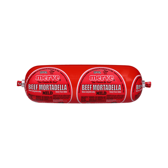 Merve Halal Beef Mortadella Plain, 1 lb (454 g)