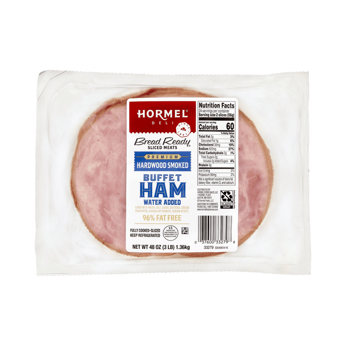 Hormel BREAD READY Buffet Ham, Sliced, 3 lbs