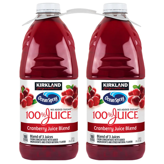 Kirkland Signature Cranberry Premium 100% Juice Drink, 96 fl oz, 2 ct