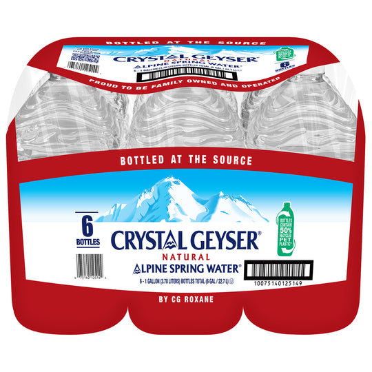 Crystal Geyser Alpine Spring Water, 1 Gallon, 6 ct