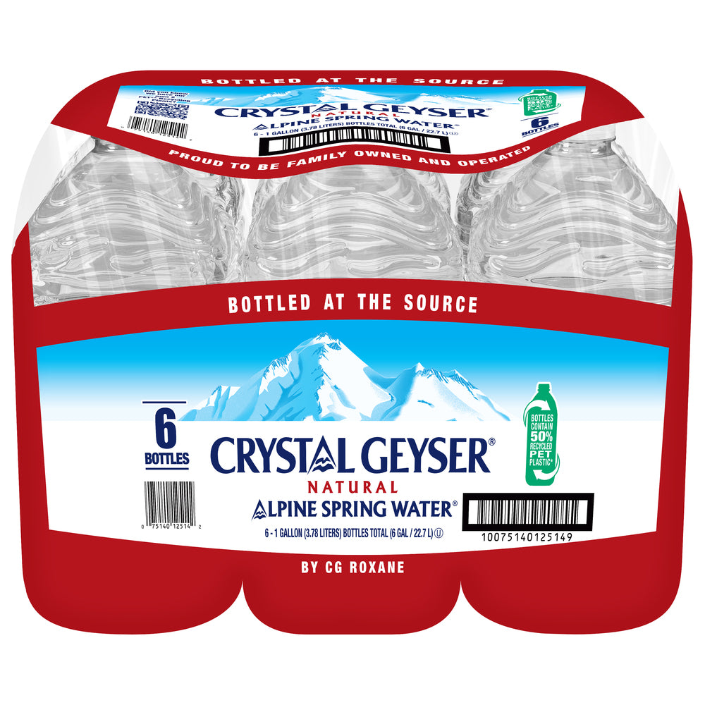 Crystal Geyser Alpine Spring Water, 1 Gallon, 6 ct