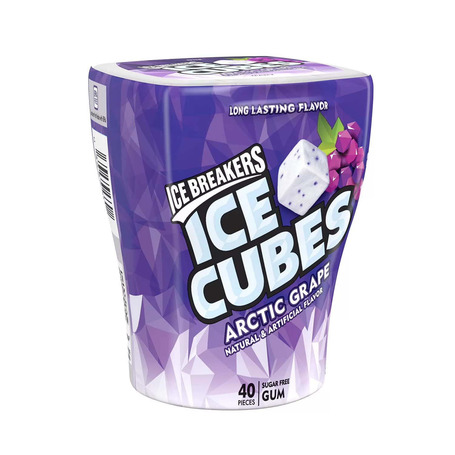 Ice Breakers Ice Cubes Sugar Free Gum, Arctic Grape, 40 Pieces, 4 ct