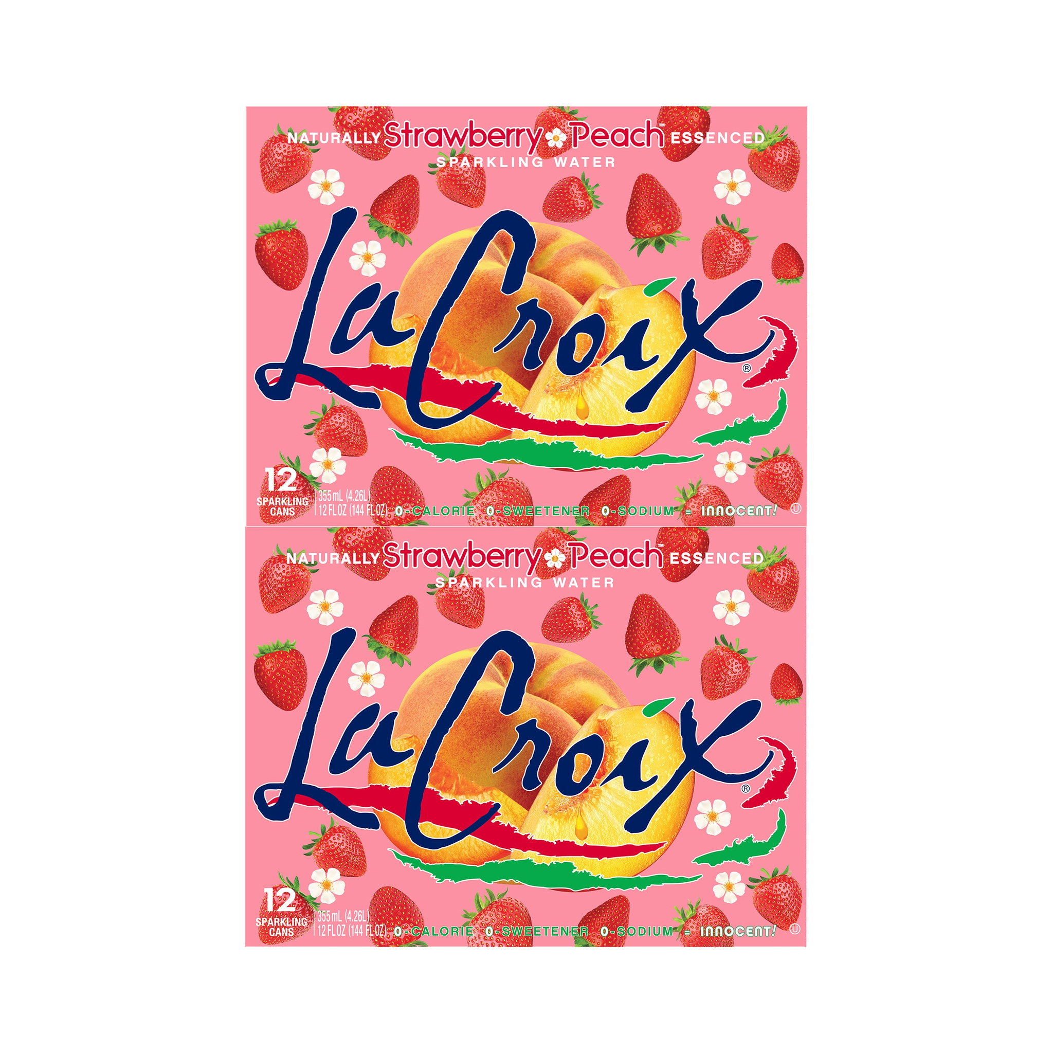 LaCroix Sparkling Water, Strawberry Peach, 12 fl oz, 24 ct