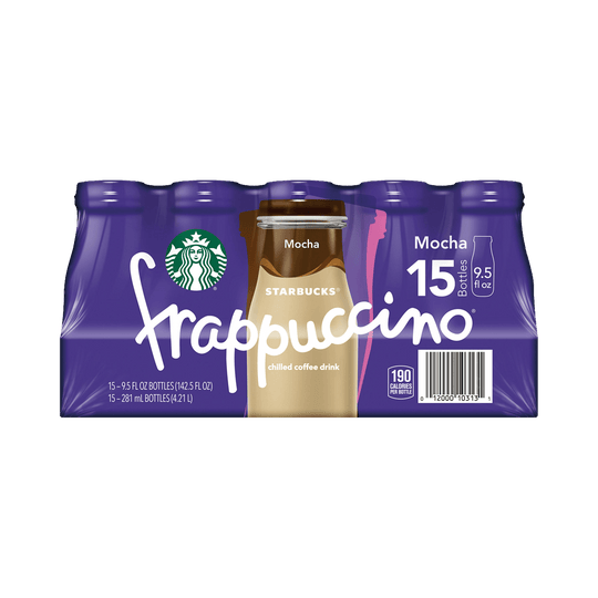 Starbucks Frappuccino Chilled Coffee Drink, Mocha, 9.5 fl oz, 15 ct