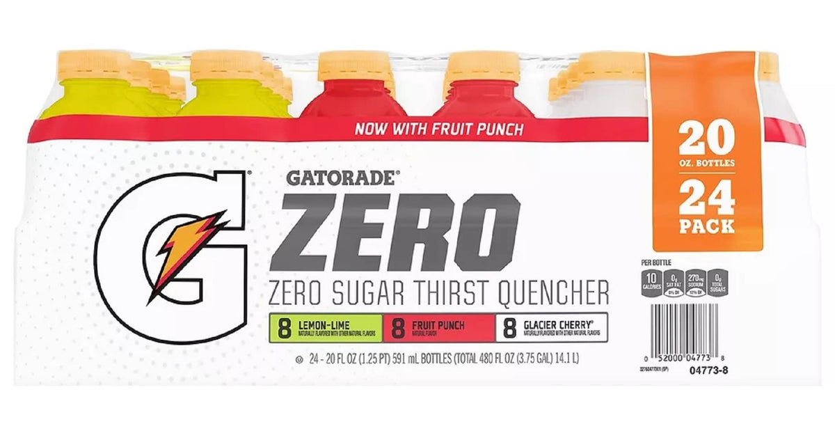 Gatorade Zero Thirst Quencher, Variety Pack, 20 fl oz, 24 ct