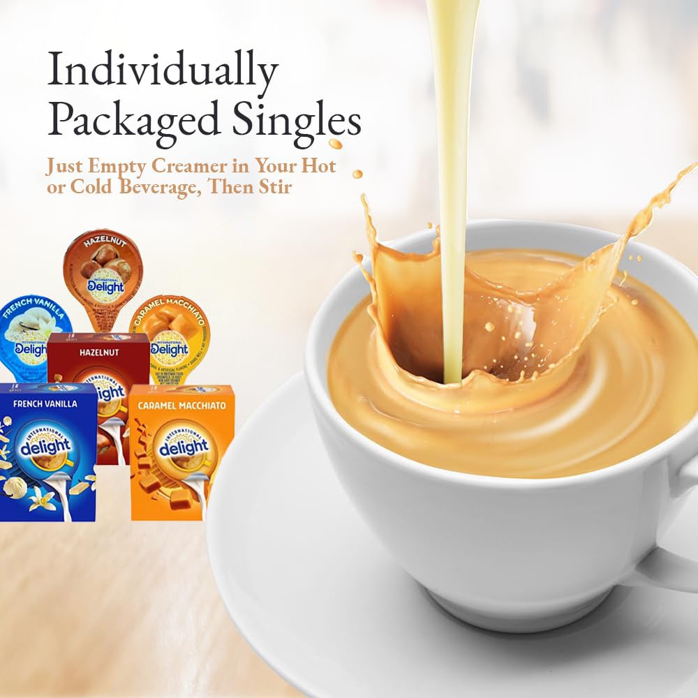 International Delight Liquid Coffee Creamer Singles, Non-Dairy, Caramel Macchiato, 0.44 fl oz, 192 ct