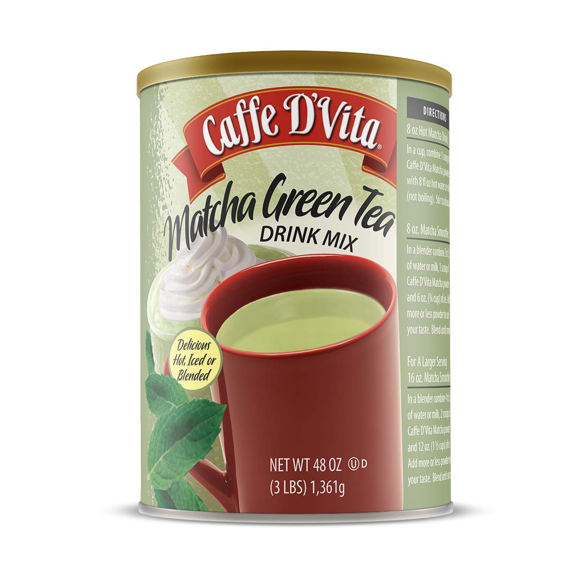 Caffe D'Vita Matcha Green Tea Drink Mix, 3 lbs
