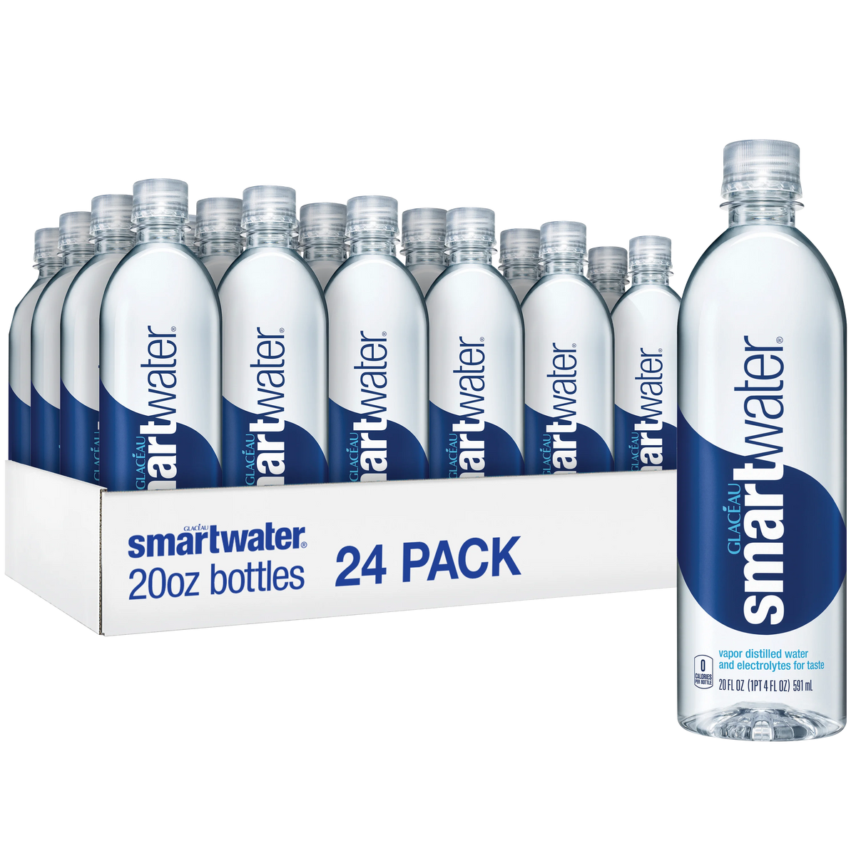 Glaceau Smartwater, 20 fl oz, 24 ct