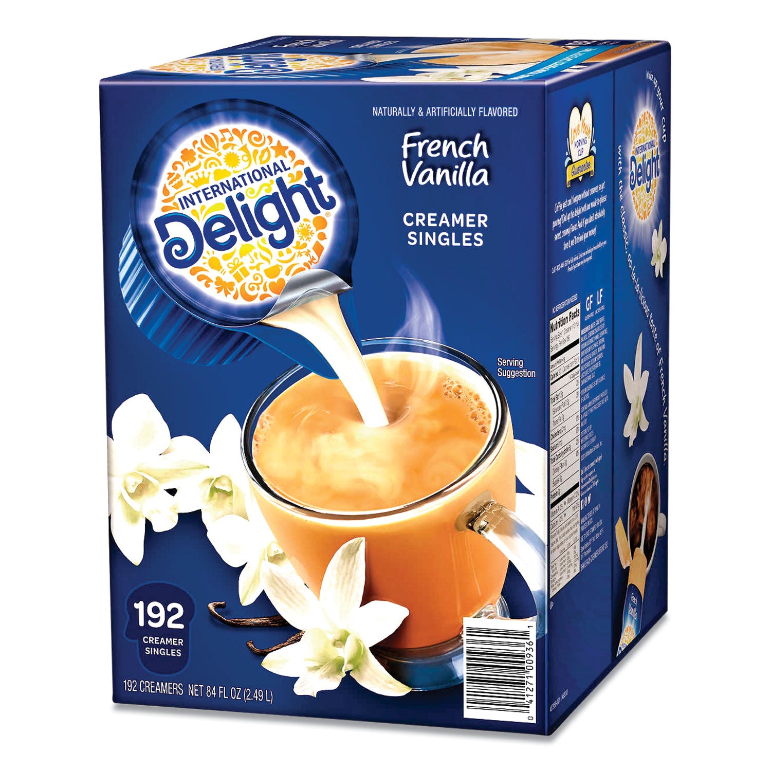 International Delight Liquid Coffee Creamer Singles, Non-Dairy, French Vanilla, 0.44 fl oz, 192 ct