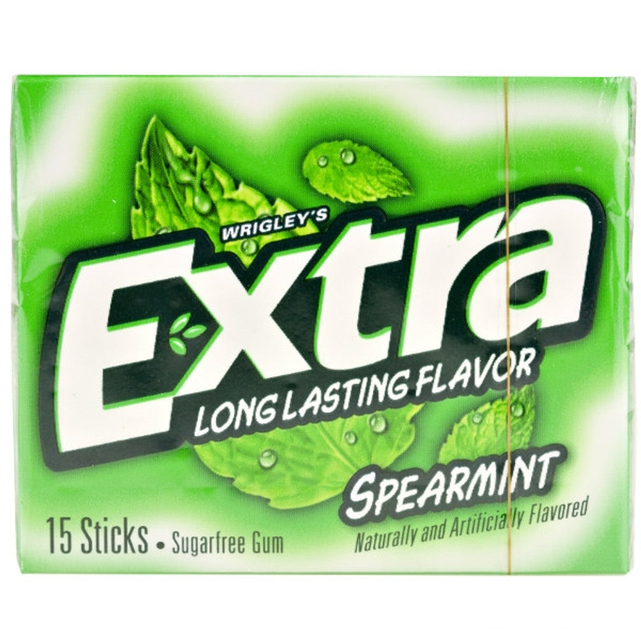 Extra Sugar Free Chewing Gum, Spearmint, Slim Pack, 15 Sticks, 10 ct