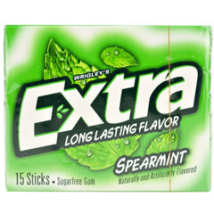 Extra Sugar Free Chewing Gum, Spearmint, Slim Pack, 15 Sticks, 10 ct
