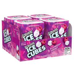 Ice Breakers Ice Cubes Sugar Free Gum, Raspberry Sorbet, 40 pieces, 4 ct