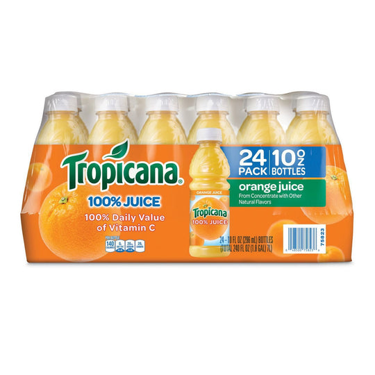 Tropicana 100% Orange Juice, 10 fl oz, 24 ct