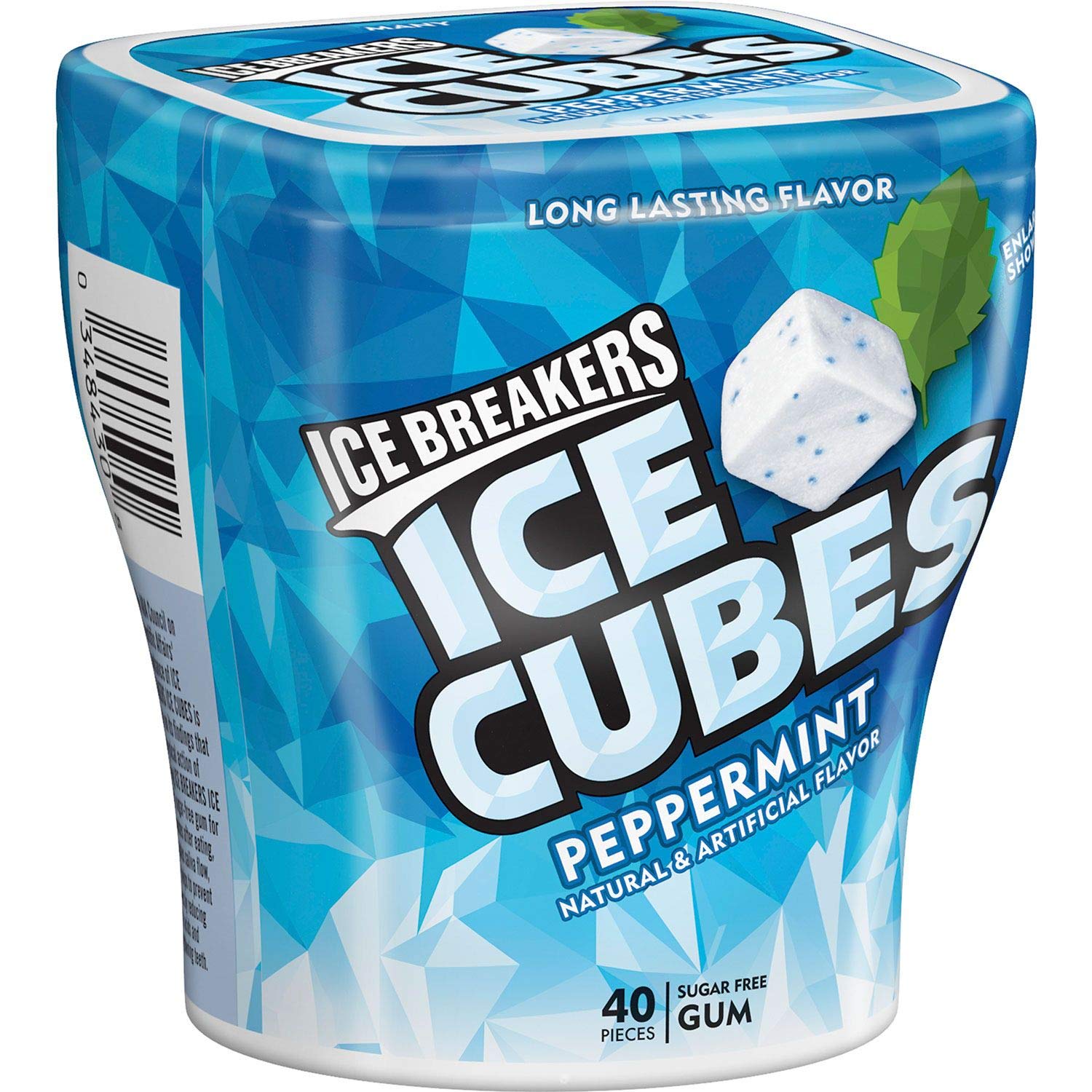 Ice Breakers Ice Cubes Sugar Free Gum, Peppermint, 40 pieces, 4 ct