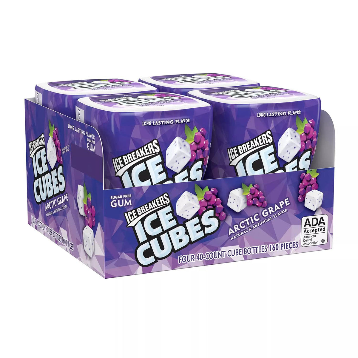 Ice Breakers Ice Cubes Sugar Free Gum, Arctic Grape, 40 Pieces, 4 ct