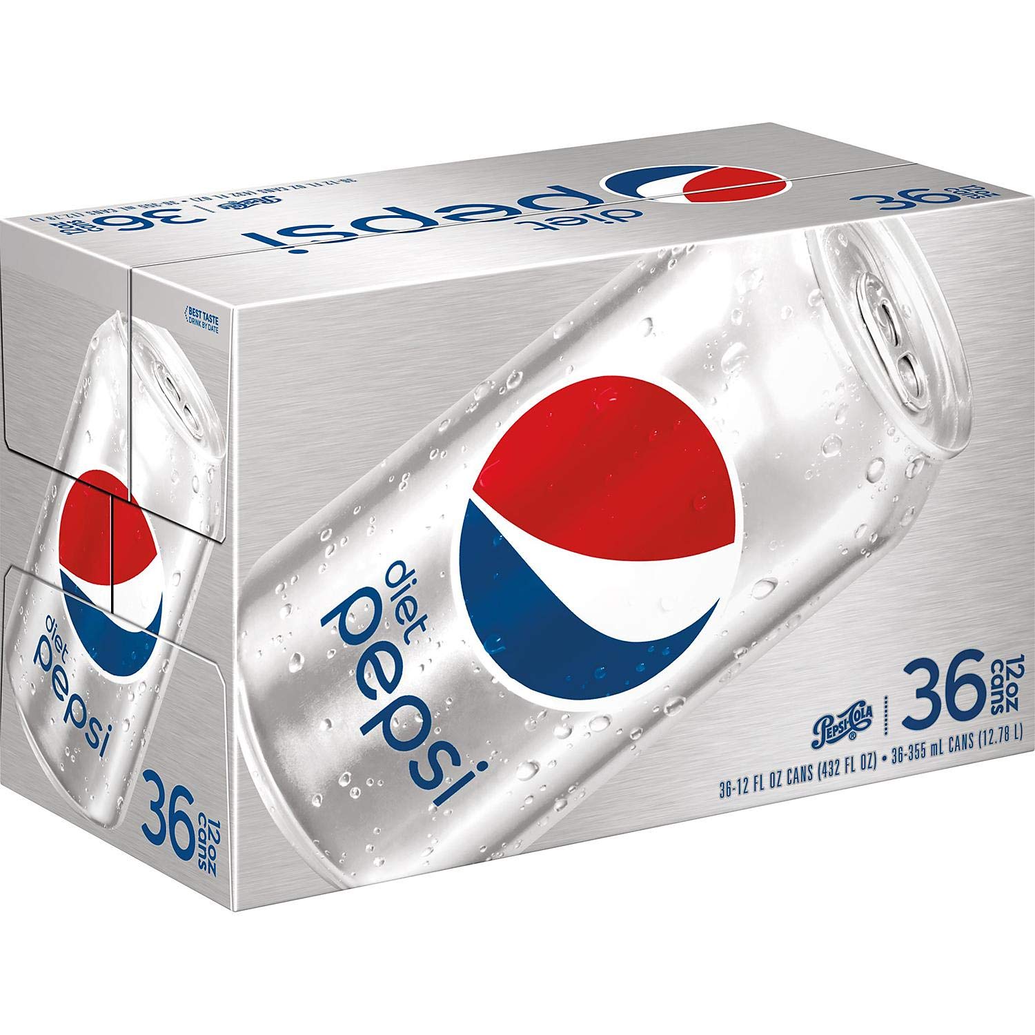 Diet Pepsi Cola, 12 fl oz Cans, 36 Pack