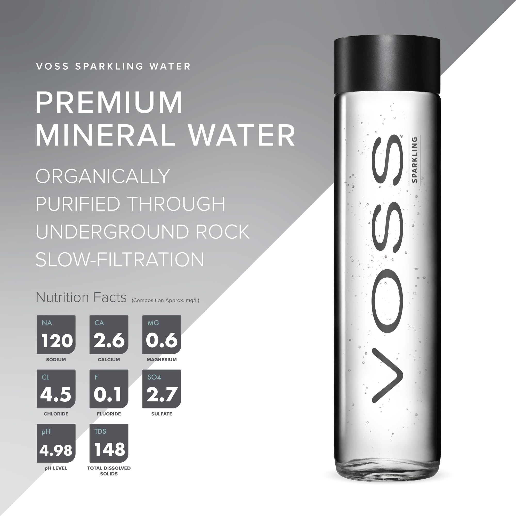 VOSS Sparkling Spring Water, 16.9 fl oz, 12 ct