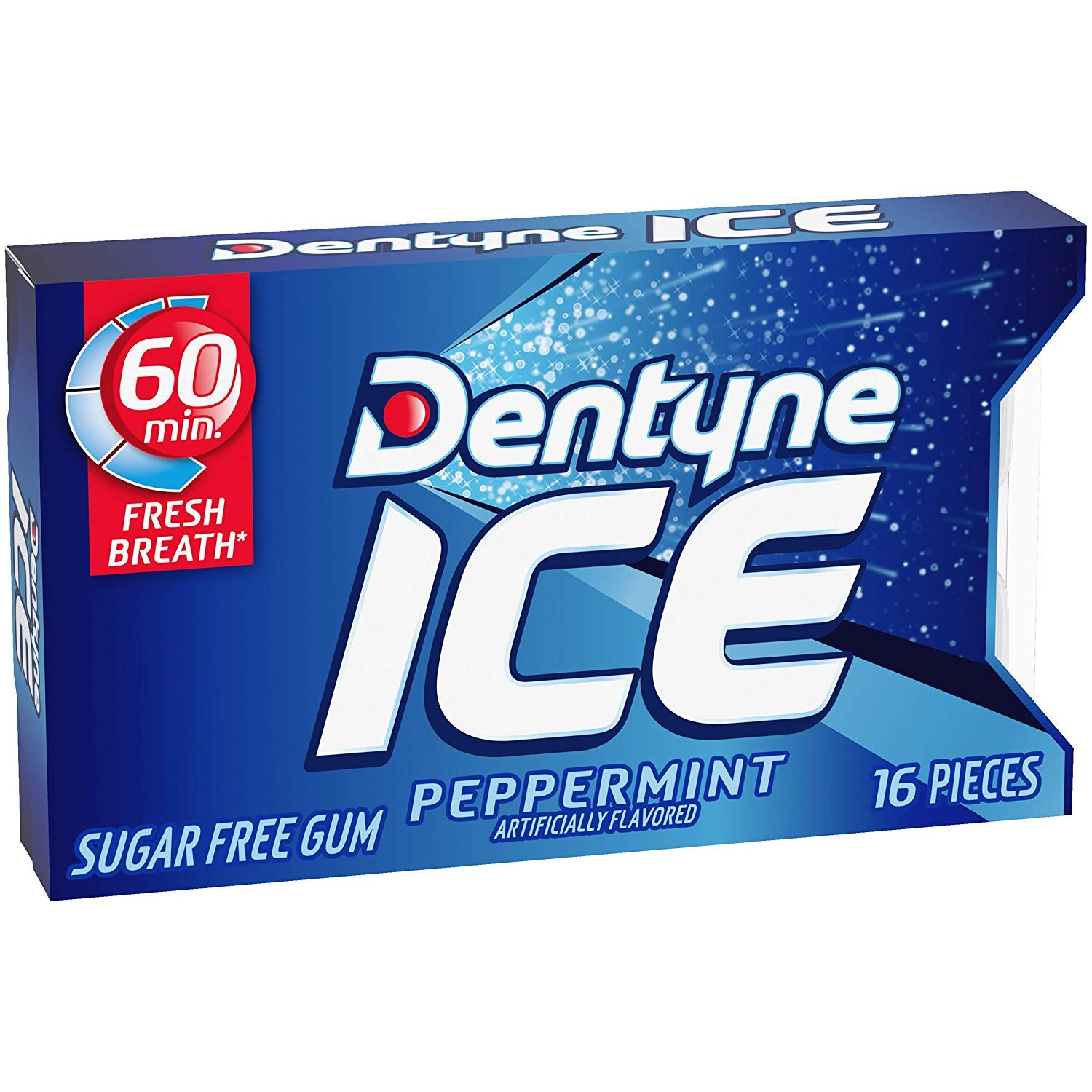 Dentyne Ice Sugar Free Gum, Peppermint, 16 Pieces, 12 ct