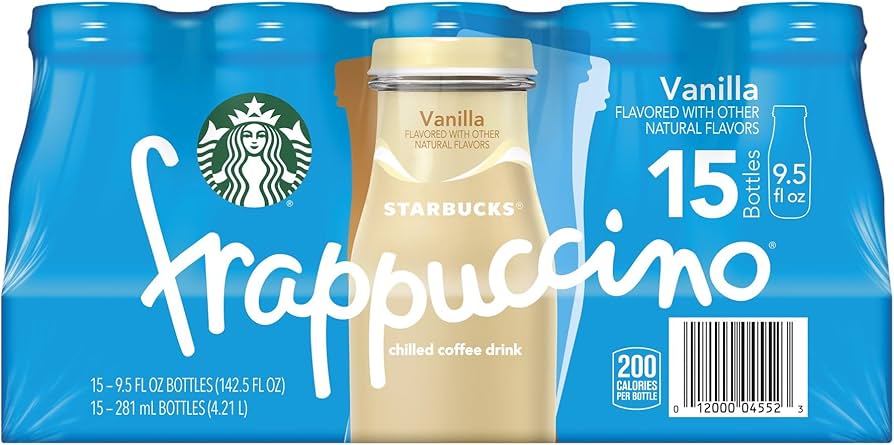 Starbucks Frappuccino Chilled Coffee Drink, Vanilla, 9.5 fl oz, 15 ct