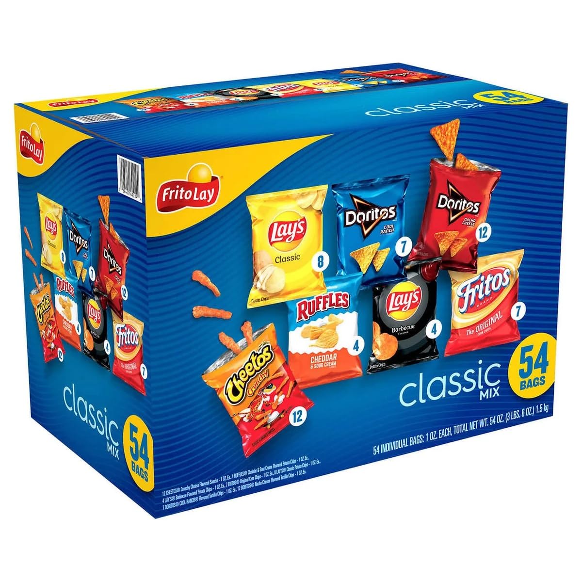 Frito-Lay Classic Mix Variety Pack, 1 oz, 54 ct