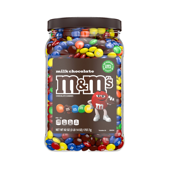 M&M'S Chocolate Candy, Milk Chocolate, 62 oz Jar